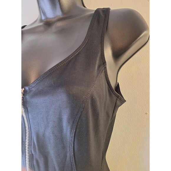 La BLANCA Zip Front One Piece Swimsuit Sz 6 Black Minimalist Beach Lifeguard - Picture 7 of 13
